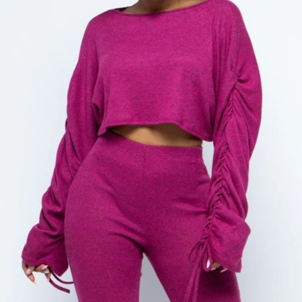Brushed Fabric Two Piece Set